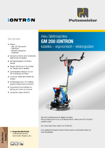 Prospekt Akkuglättmaschine GM 200 iONTRON DE